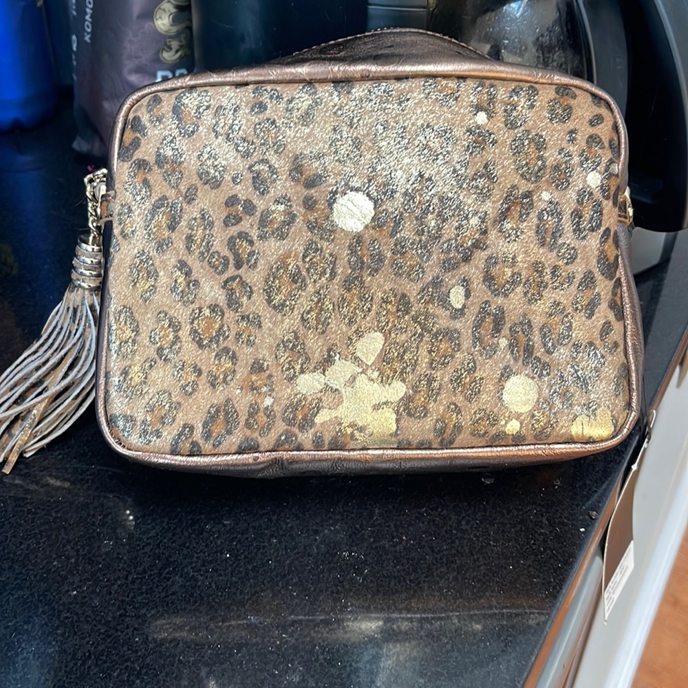 Vintage Reign bronze leopard haircalf bag nwt